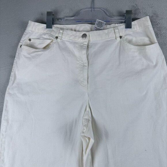 Lark Lane Straight Leg Jeans Womens Size 14 High Rise Stretch White - Picture 3 of 12